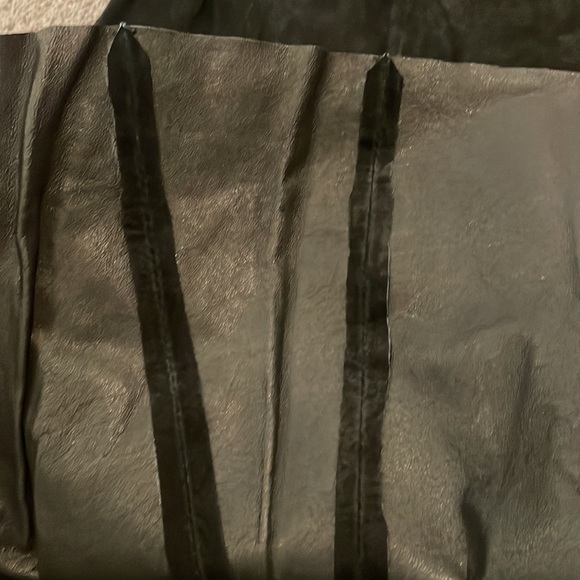 Spiegal Leather Suede Knee Length A-line Black Skirt Size 10 - Picture 7 of 11